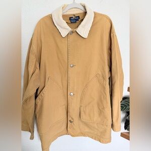 Nautica Vintage 90s Chore Barn Jacket Field Utility Corduroy Collar Western